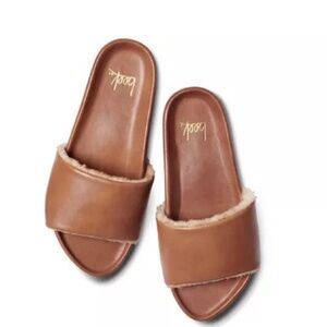NIB Beek for Anthropologie Gallito Mas Sherling Honey Cognac Leather Sandals 10